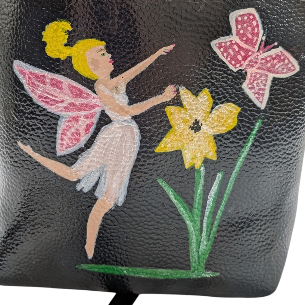 Fairycore Rhinestone Hand Painted Crossbody Bag Whimsical Cottagecore Purse - Picture 8 of 15